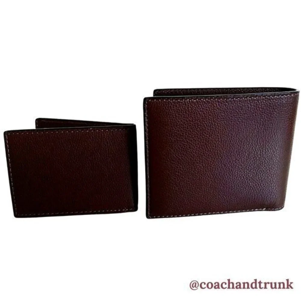 COACH Leather 3 in 1 Wallet Compact Mahogany NWT